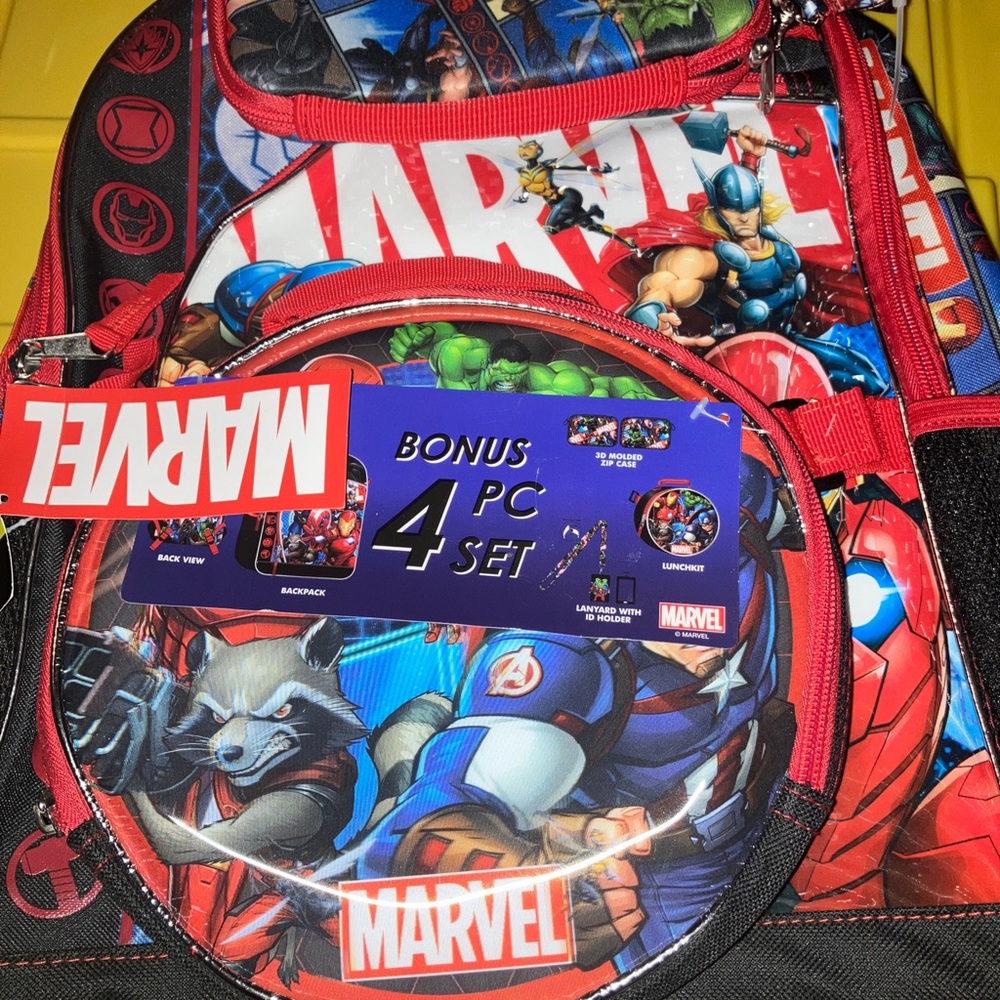 4 piece marvel backpack set